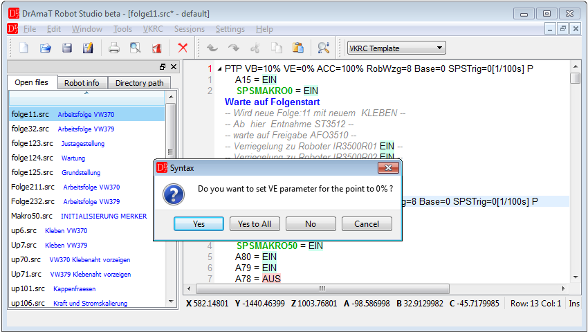 VKRC Syntax fixing